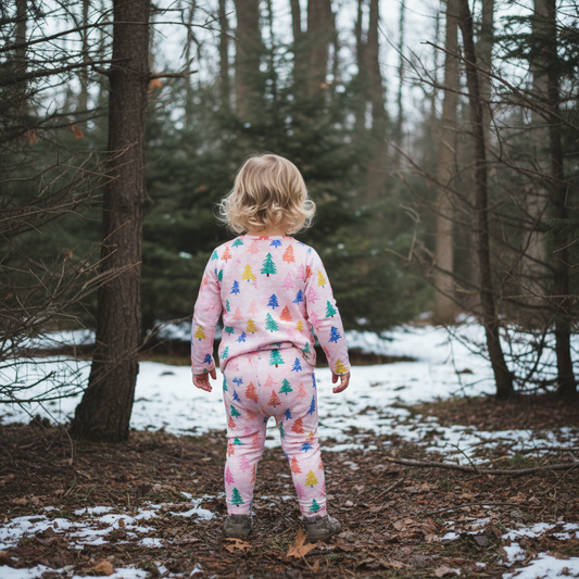 Bright Pink Christmas Trees Branches Digital Seamless Pattern