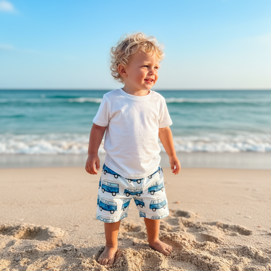 Navy Campers Digital Seamless Pattern