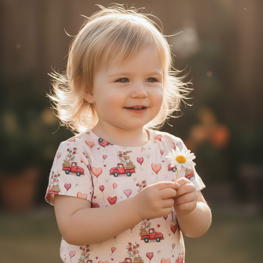 Valentine Heart Trucks Digital Seamless Pattern