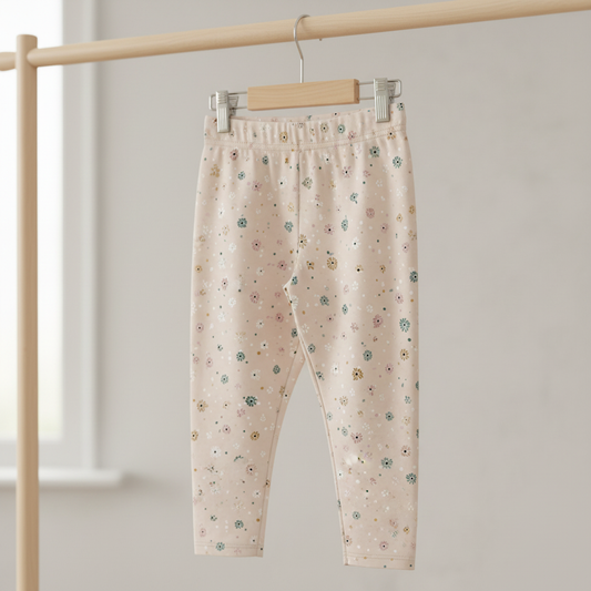 Beige Dotty Floral Digital Seamless Pattern