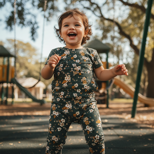 Dark Brown Ditsy Floral Digital Seamless Pattern
