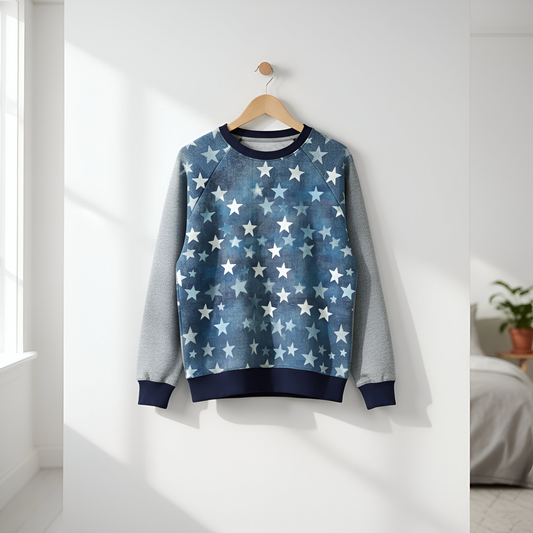 Denim Stars Digital Seamless Pattern