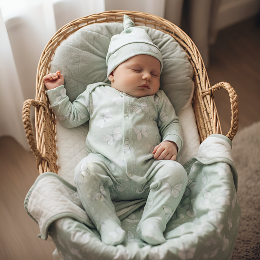 Mint Butterflies Digital Seamless Pattern