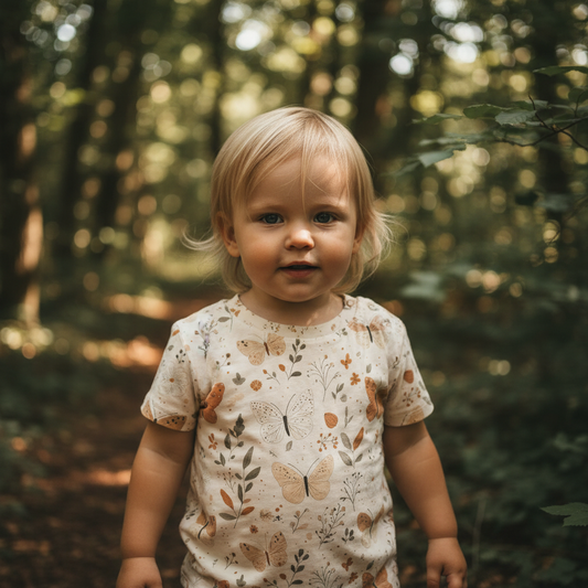 Peach Butterflies Digital Seamless Pattern