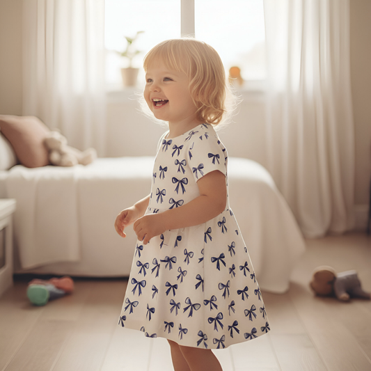 Blue Bows Digital Seamless Pattern