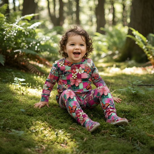 Funky Retro Butterflies Digital Seamless Pattern