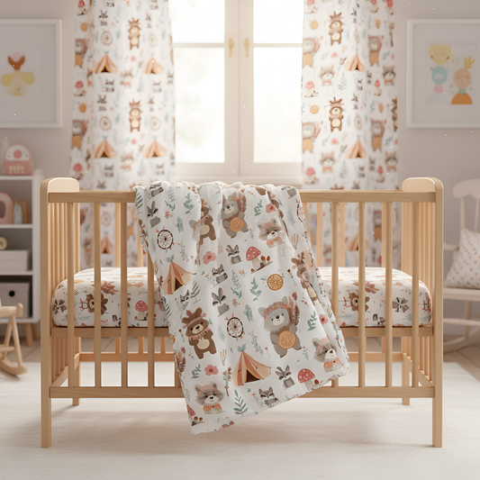 Cute Animals Boho Tribe Digital Seamless Pattern