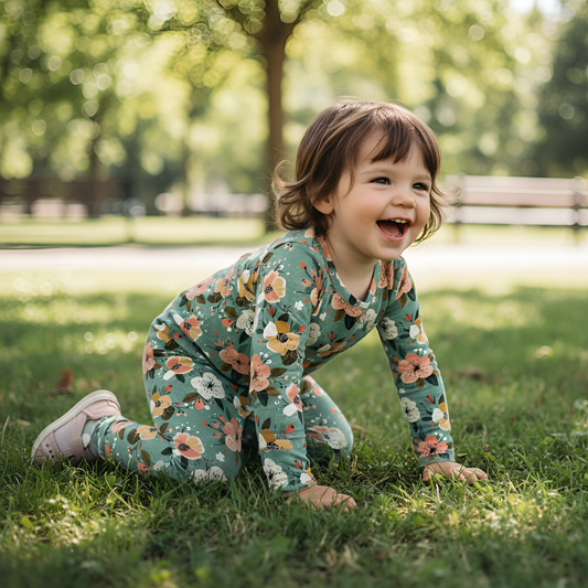 Distressed Sage Floral Digital Seamless Pattern