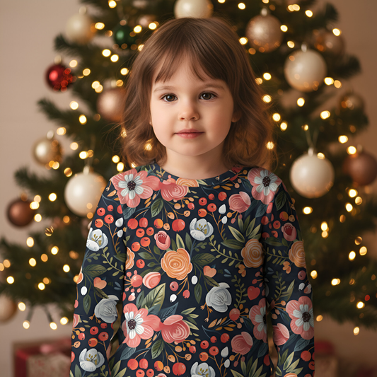 Christmas Blooms Digital Seamless Pattern