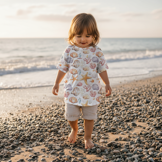 Seaside Shells Digital Seamless Pattern