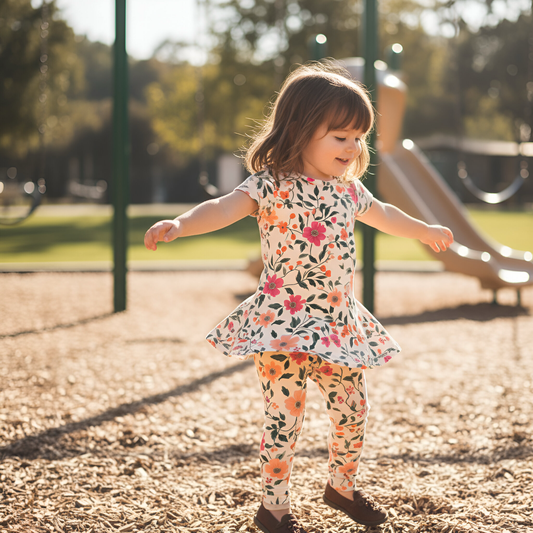Ditsy Pink & Peach Floral Digital Seamless Pattern