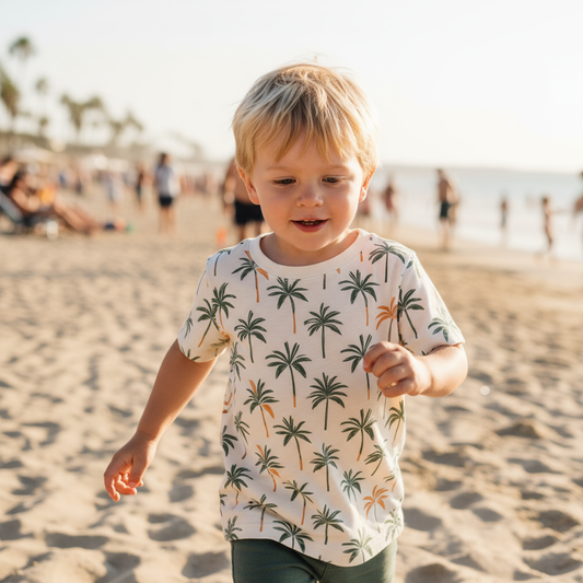 Sunset Palms Digital Seamless Pattern