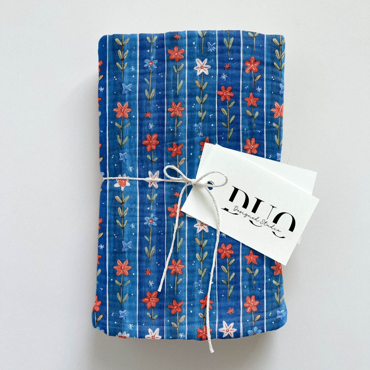 4th July Floral Stripe Digital Seamless Pattern