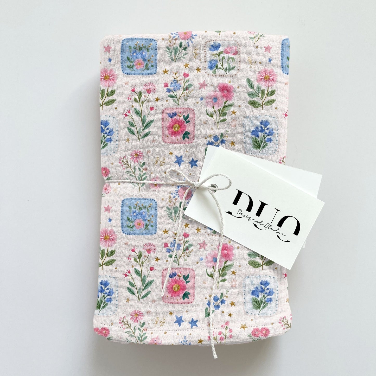 4th July Pink Floral Patchwork Digital Seamless Pattern