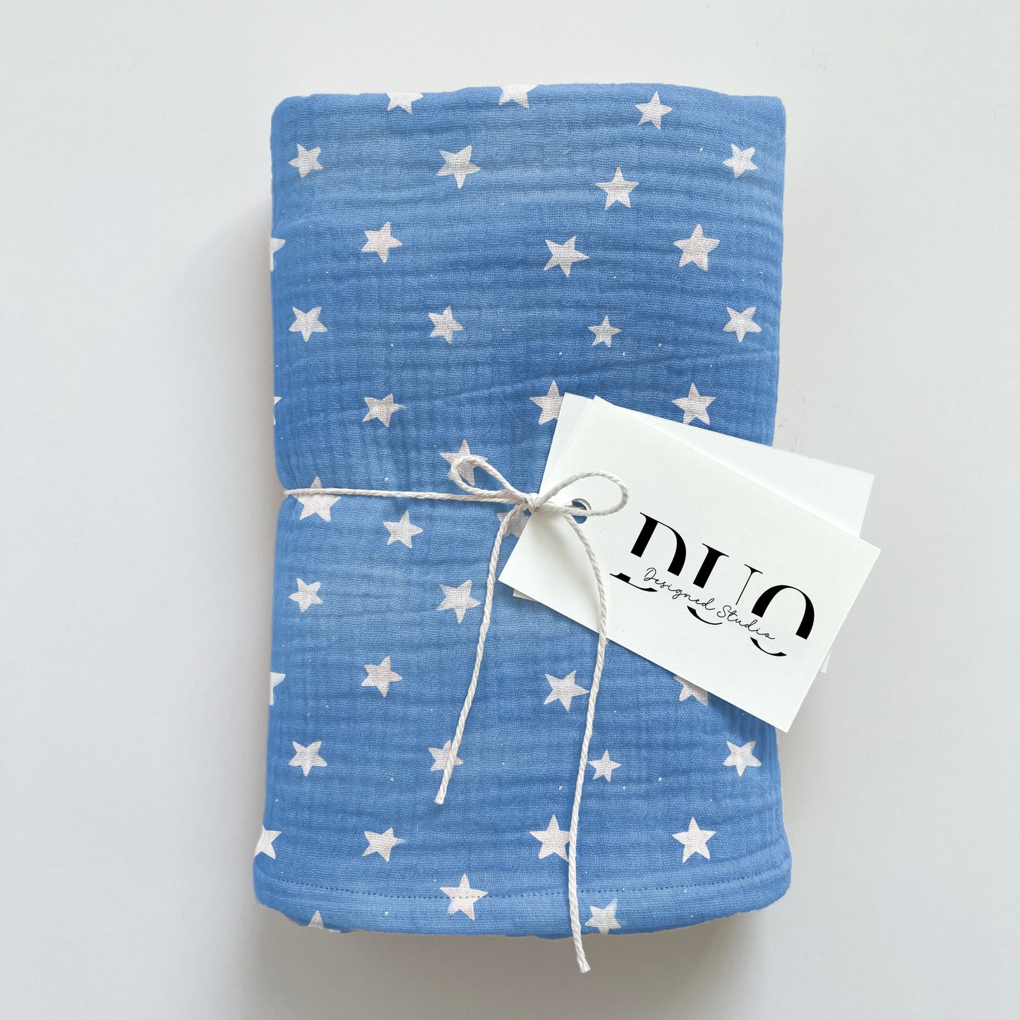 4th July White Stars on Blue Digital Seamless Pattern