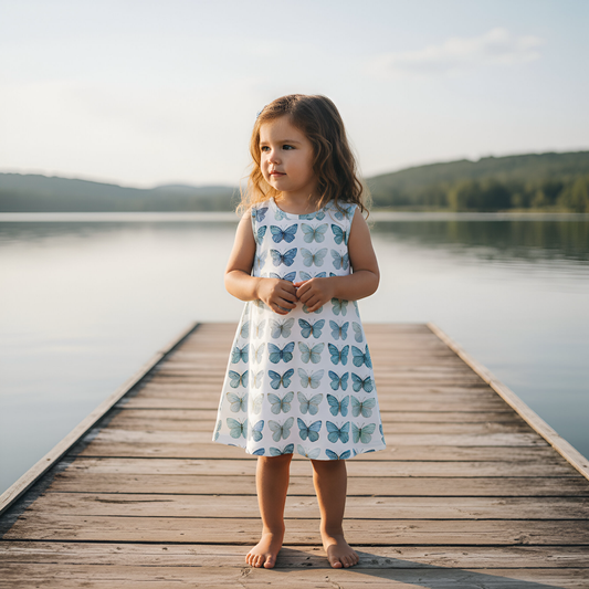 Blue Butterflies Digital Seamless Pattern