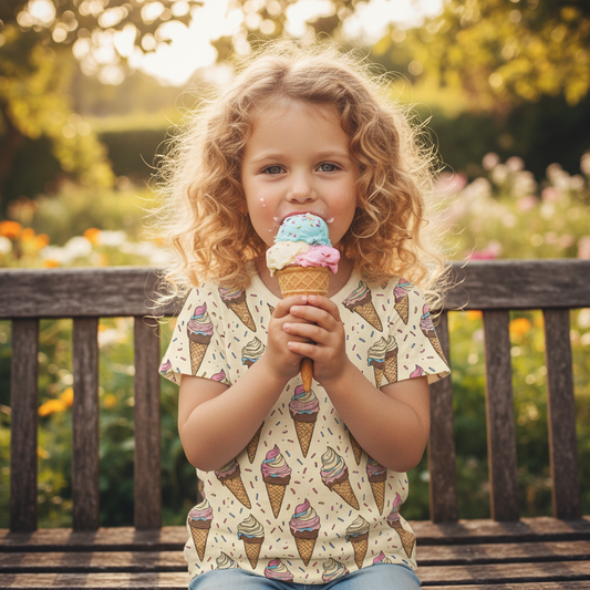 Ice Cream & Sprinkles Digital Seamless Pattern - Cream