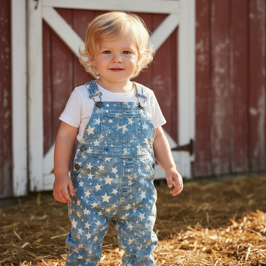 Distressed Blue Stars Digital Seamless Pattern