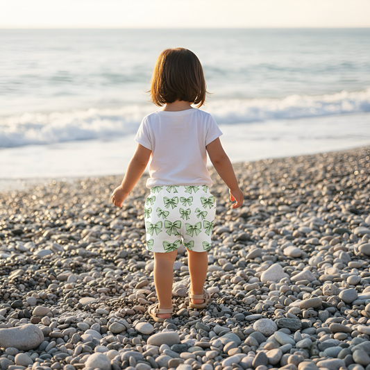 Pastel Green Bows Digital Seamless Pattern