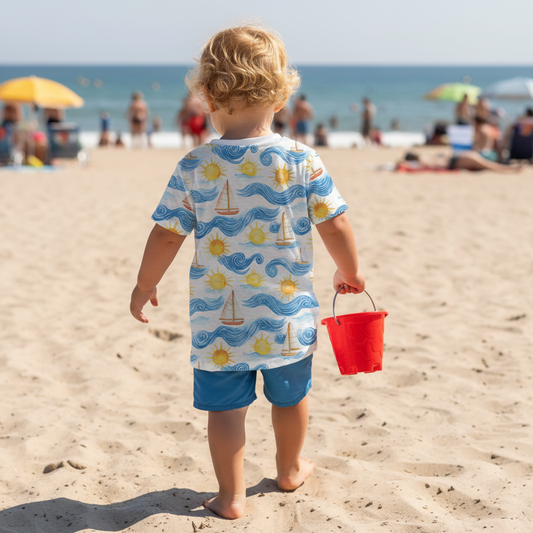 Sunshine Boats Digital Seamless Pattern