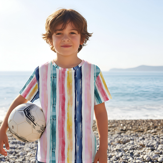 Bright Watercolour Stripes Digital Seamless Pattern