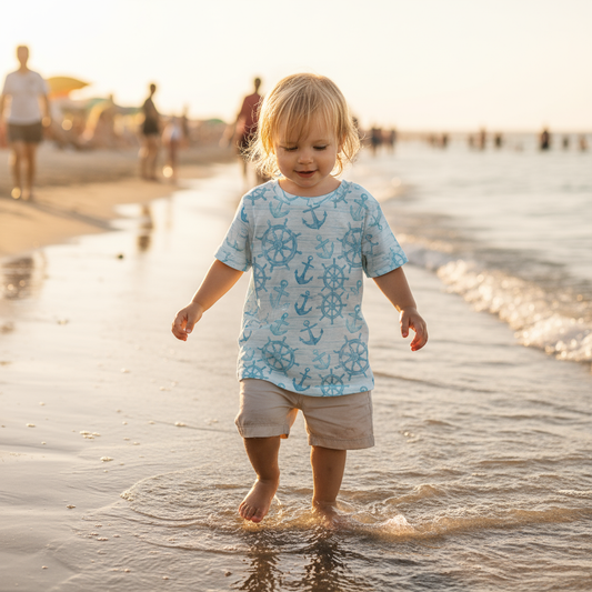 Turquoise Nautical Digital Seamless Pattern