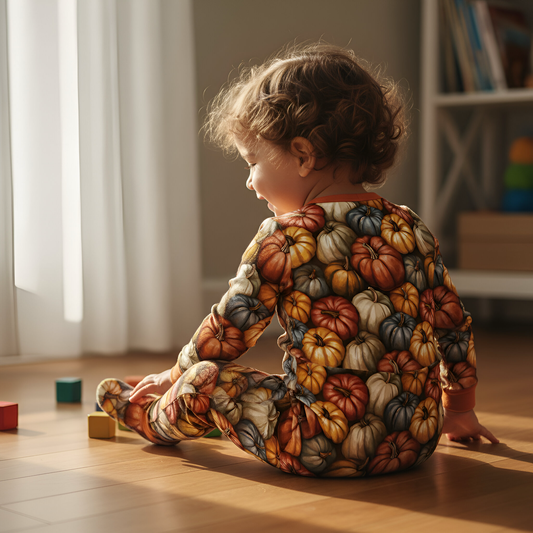 Autumn Pumpkin Stack Digital Seamless Pattern