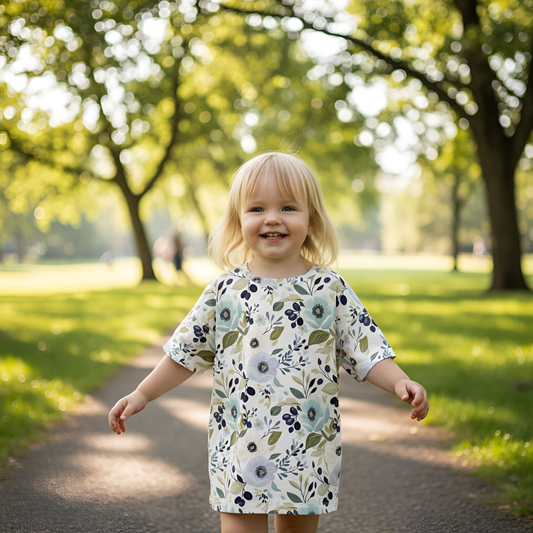 Blue Floral Berries Digital Seamless Pattern