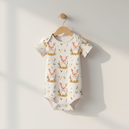Pig & Chicken Digital Seamless Pattern