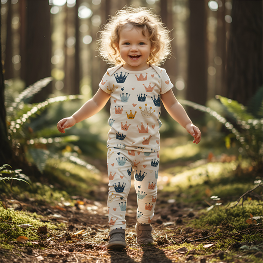 Colourful Crowns Digital Seamless Pattern