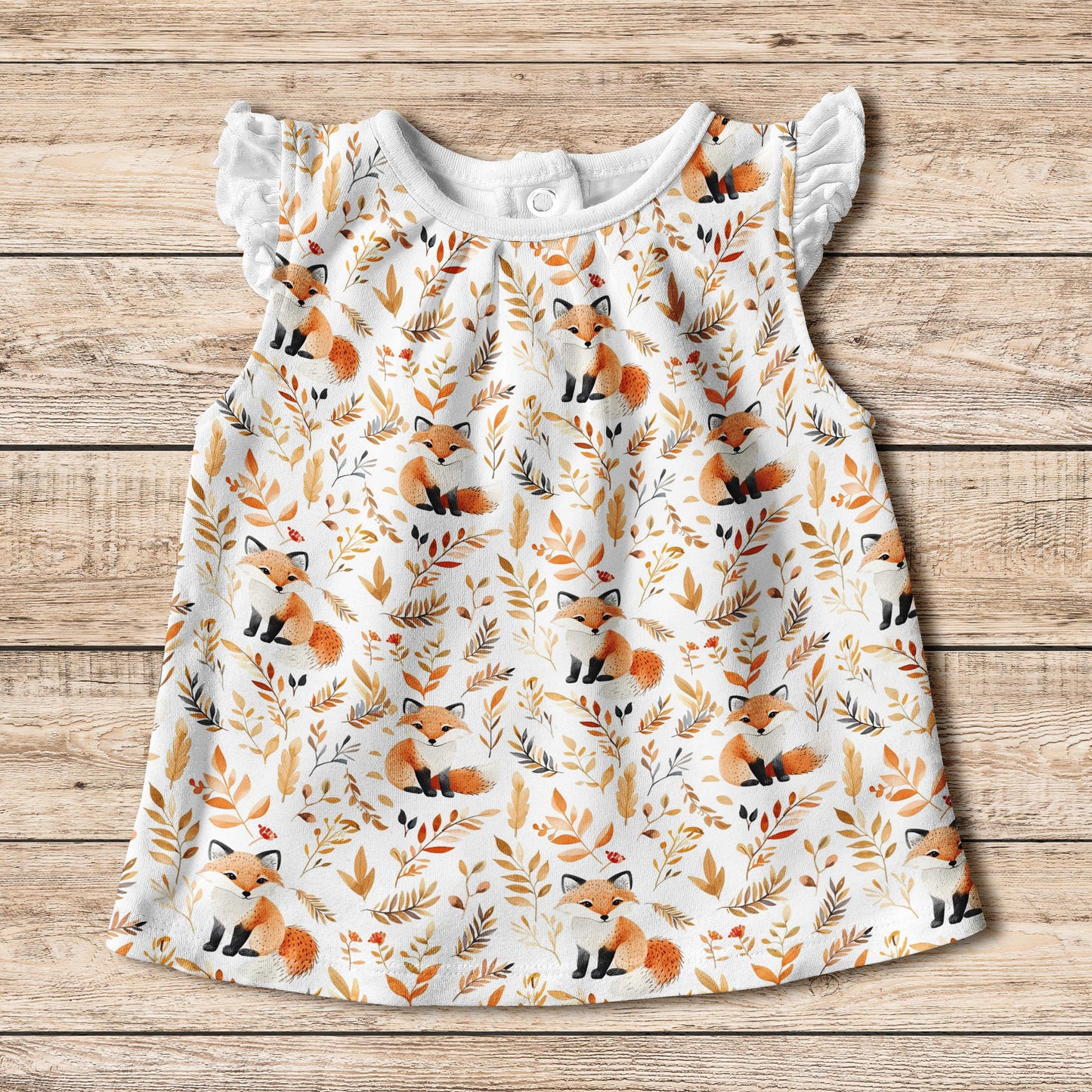 Autumn Foxes Digital Seamless Pattern
