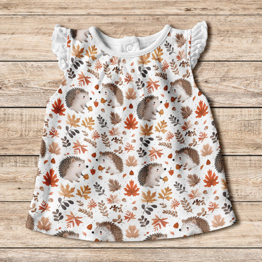 Autumn Hedgehogs Digital Seamless Pattern