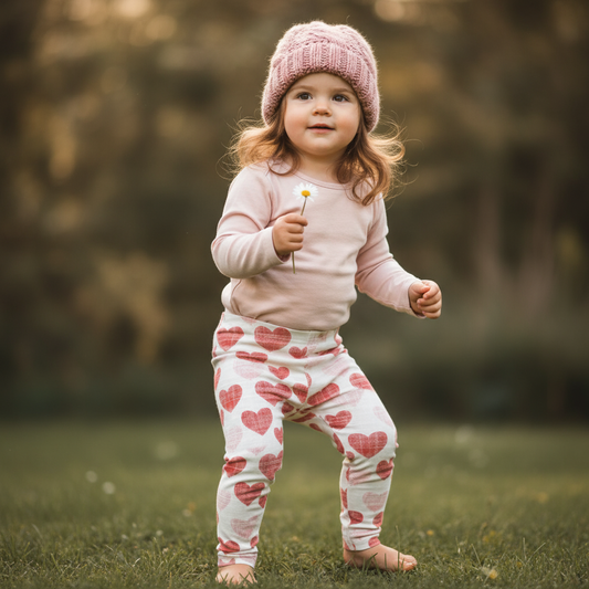 Linen Hearts Digital Seamless Pattern