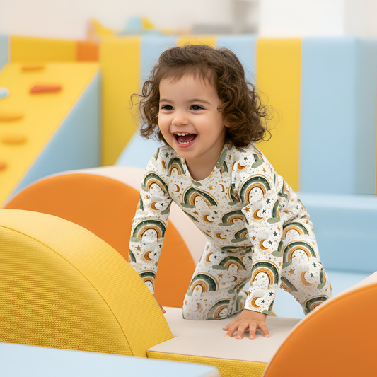 Boho Rainbows & Moons Digital Seamless Pattern