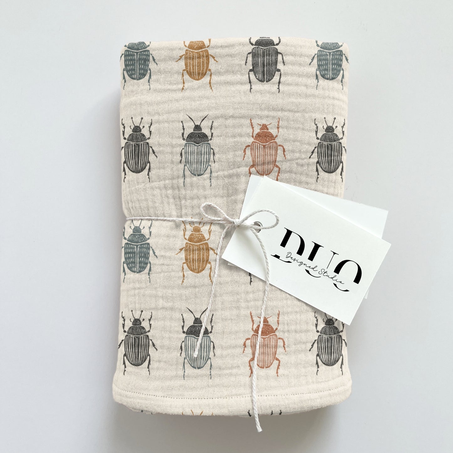 Beetles on Beige Digital Seamless Pattern