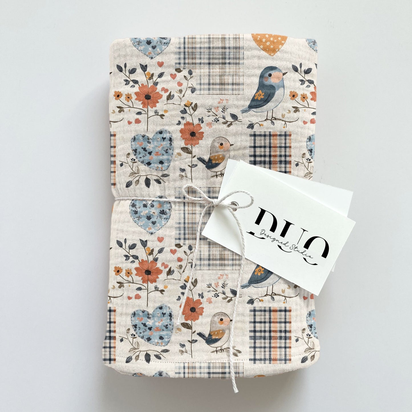 Birds Shabby Patchwork Digital Seamless Pattern