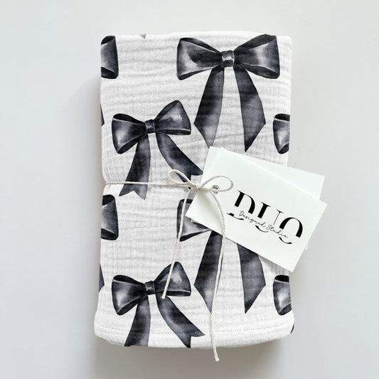 Black Coquette Bows Digital Seamless Pattern