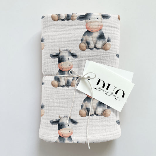 Black & White Cows Digital Seamless Pattern