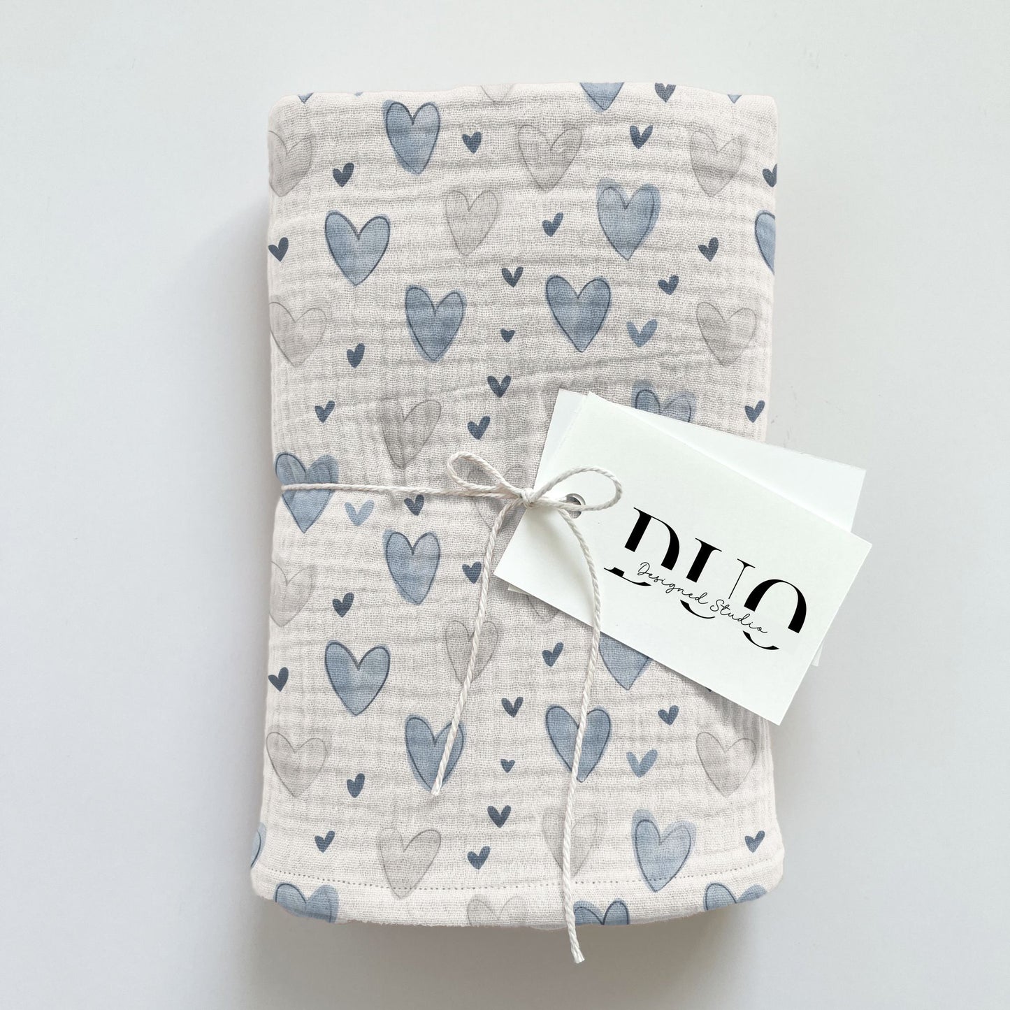 Blue & Grey Hearts Digital Seamless Pattern