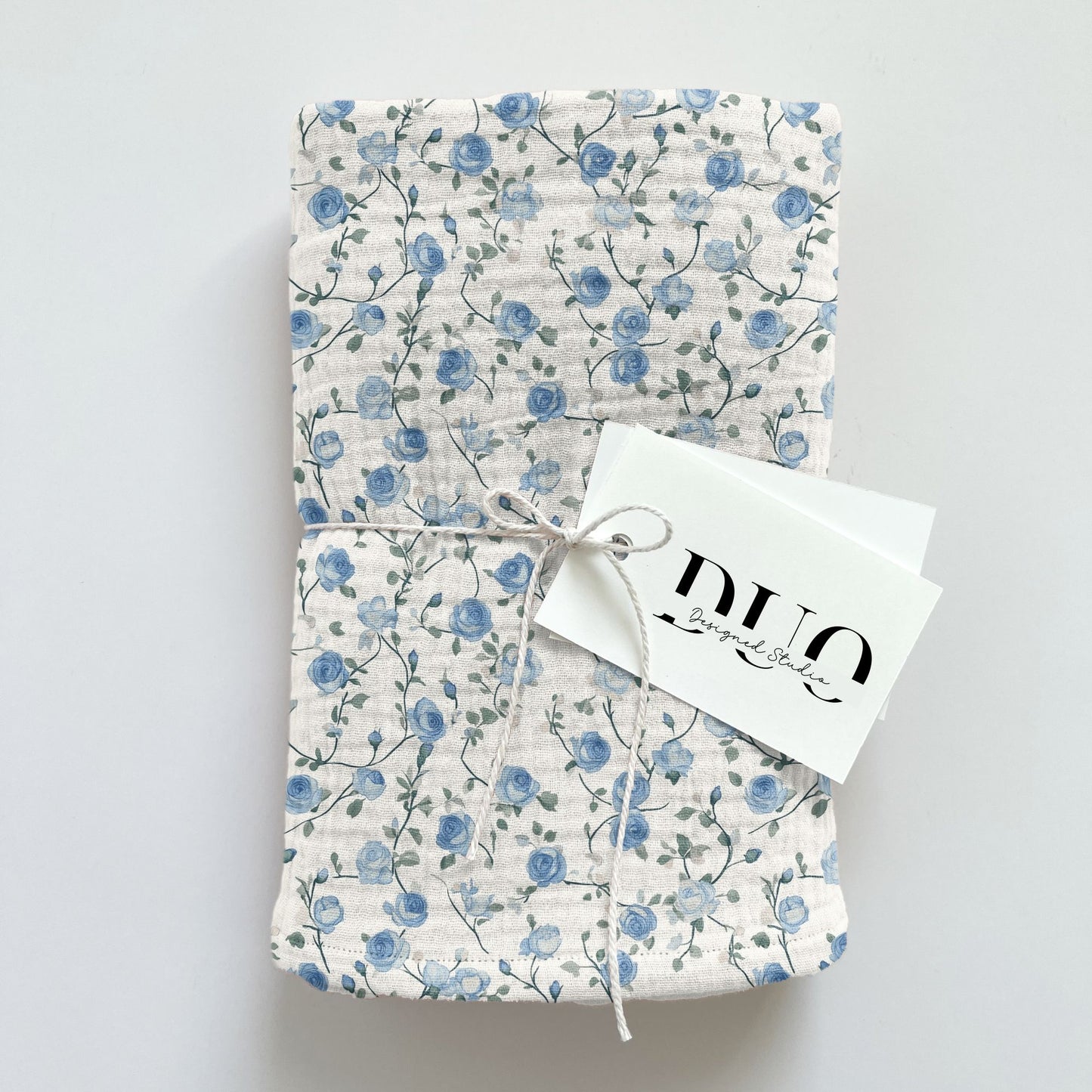 Blue Mini Roses Digital Seamless Pattern