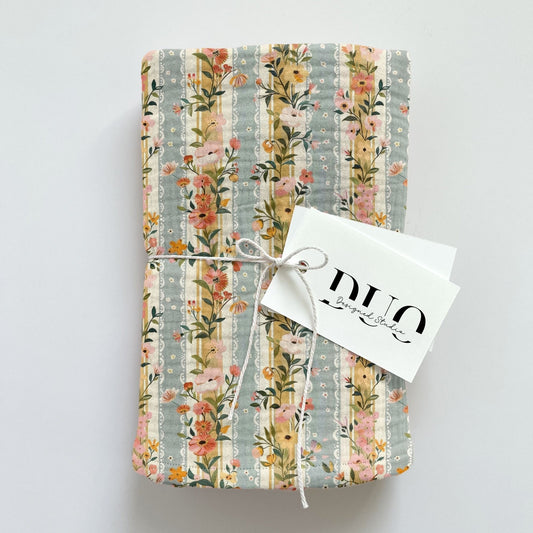 Boho Floral Stripe Digital Seamless Pattern