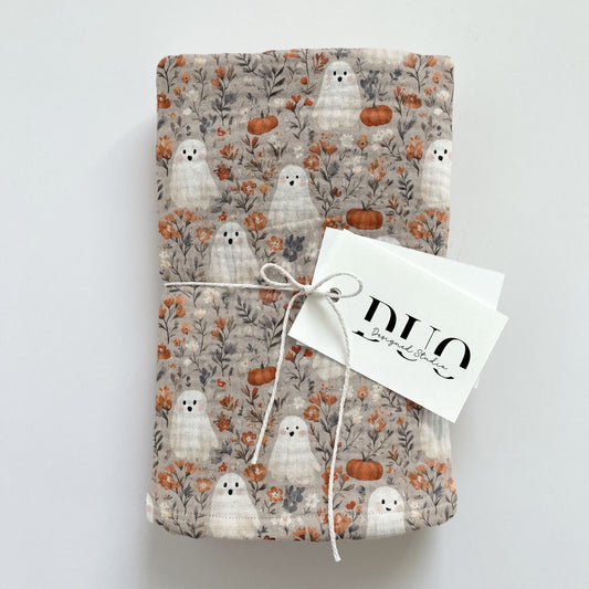 Boho Ghosts & Pumpkins Digital Seamless Pattern