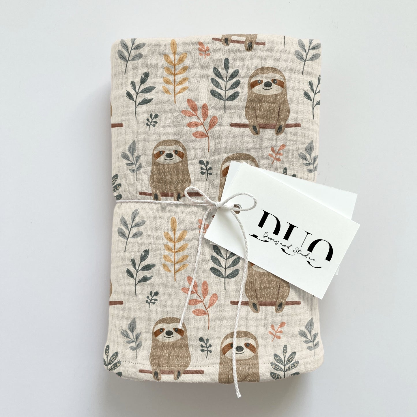 Boho Sloths Digital Seamless Pattern