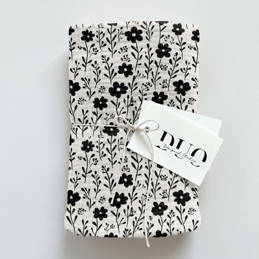 Bold Black Floral Digital Seamless Pattern