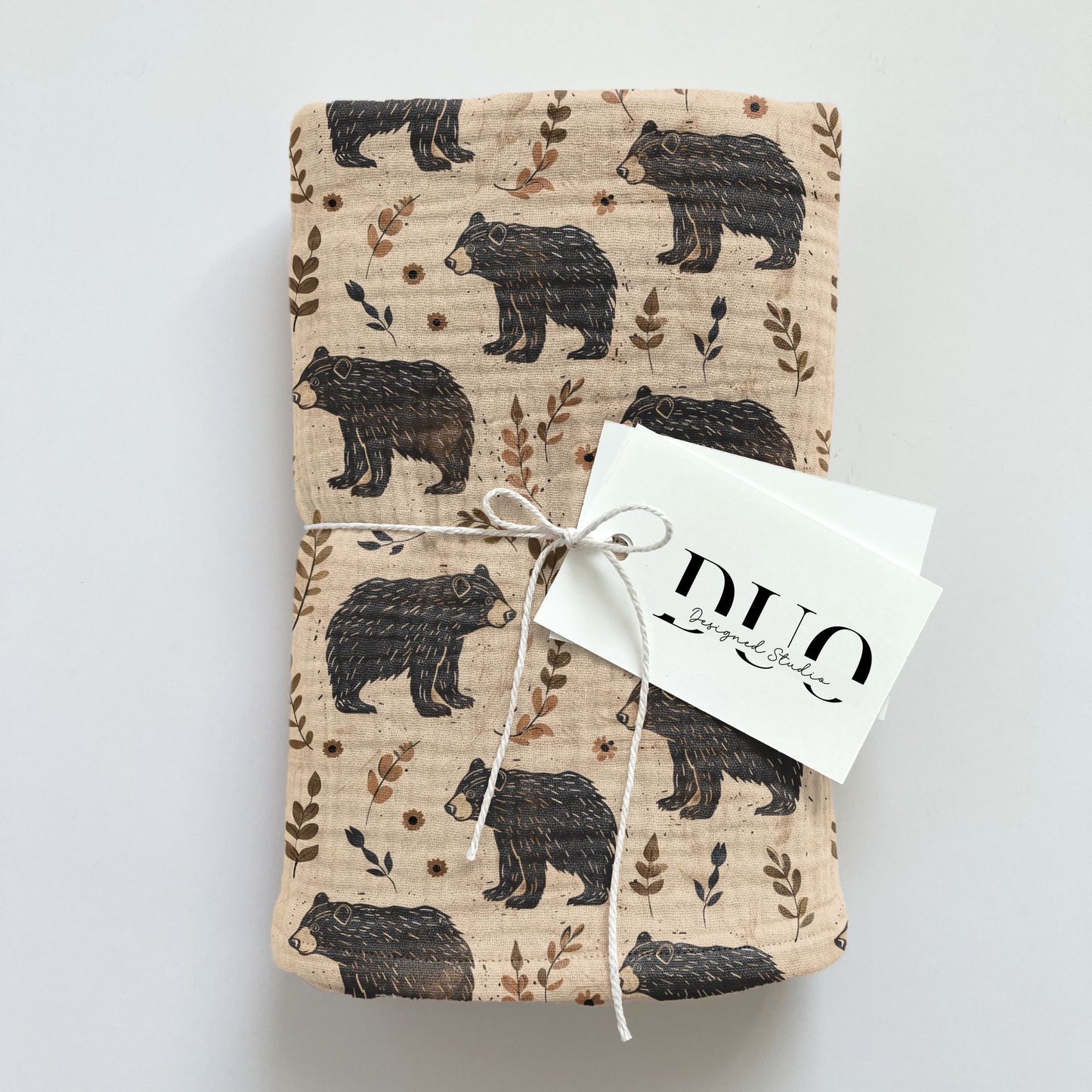 Brown Bear Digital Seamless Pattern
