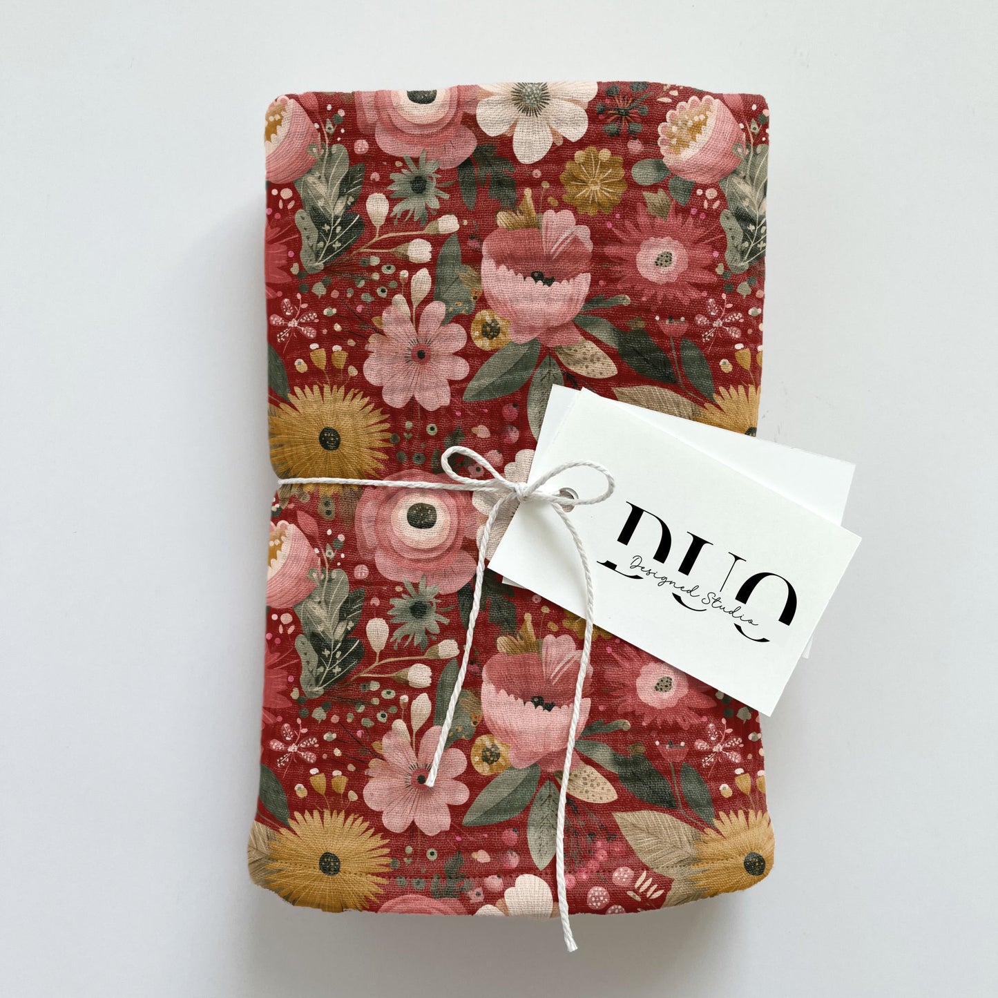 Burgundy Christmas Floral Digital Seamless Pattern