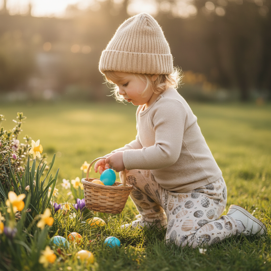 Neutral Easter Eggs Digital Seamless Pattern