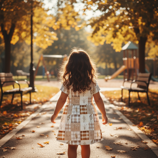 Beige Floral Gingham Digital Seamless Pattern