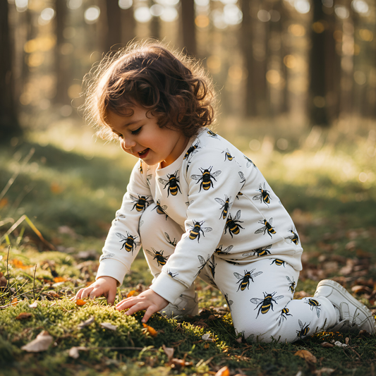 Bees on White Digital Seamless Pattern