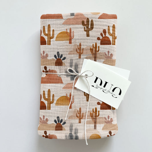 Cactus Sun Desert Digital Seamless Pattern